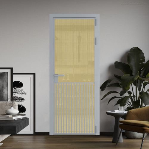 Межкомнатная дверь ProfilDoors 15 AG стекло Кризет золото цвет профиля Серебро