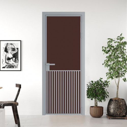 Межкомнатная дверь ProfilDoors 15 AG стекло Монохром шоколад триплекс цвет профиля Серебро