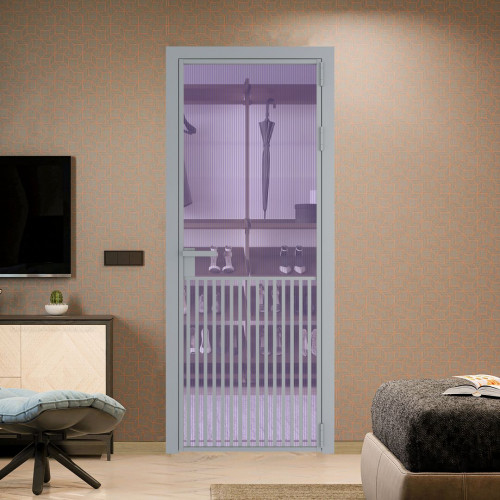 Межкомнатная дверь ProfilDoors 15 AG стекло Мору фиолетовое цвет профиля Серебро