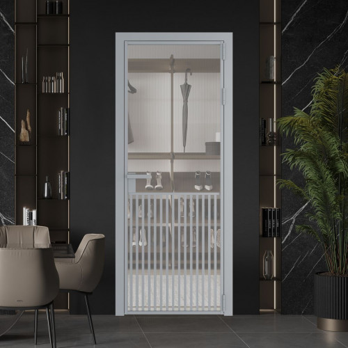 Межкомнатная дверь ProfilDoors 15 AG стекло Мору осветленное цвет профиля Серебро