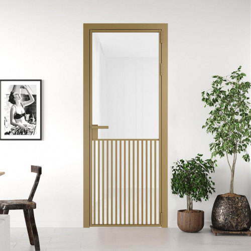 Межкомнатная дверь ProfilDoors 15 AG стекло Триплекс белый цвет профиля Золото