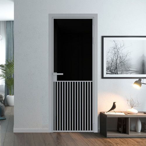 Межкомнатная дверь ProfilDoors 15 AG стекло Триплекс черный цвет профиля Серебро