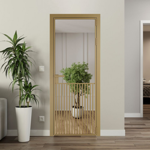 Межкомнатная дверь ProfilDoors 15 AG стекло Зеркало цвет профиля Золото