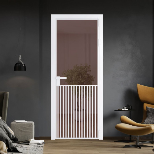 Межкомнатная дверь ProfilDoors 15 AG стекло Золотистая бронза цвет профиля Вайт