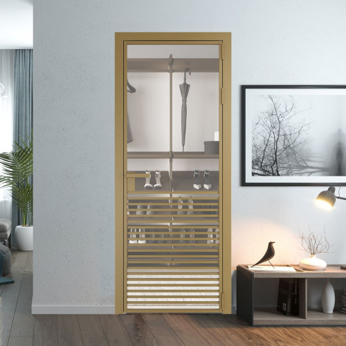 Межкомнатная дверь ProfilDoors 16 AG стекло Комфорт нейтрал цвет профиля Золото