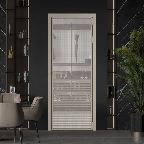 Межкомнатная дверь ProfilDoors 16 AG стекло Кризет цвет профиля Никель матовый