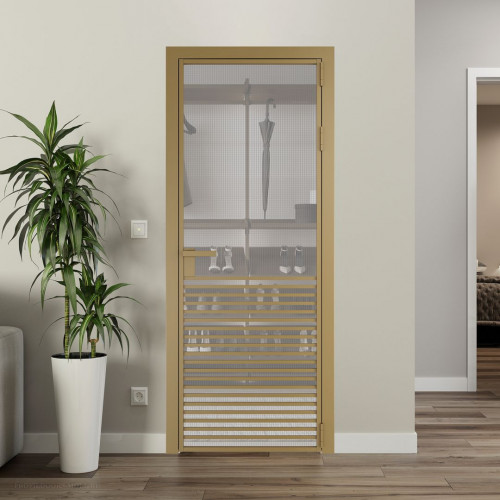 Межкомнатная дверь ProfilDoors 16 AG стекло Кризет цвет профиля Золото