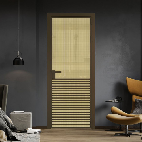 Межкомнатная дверь ProfilDoors 16 AG стекло Кризет золото цвет профиля Деорэ