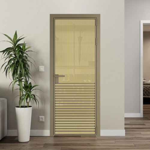 Межкомнатная дверь ProfilDoors 16 AG стекло Кризет золото цвет профиля Шампань