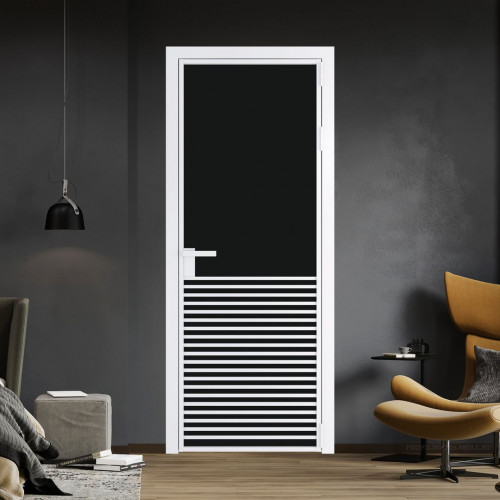 Межкомнатная дверь ProfilDoors 16 AG стекло Монохром черный триплекс цвет профиля Вайт