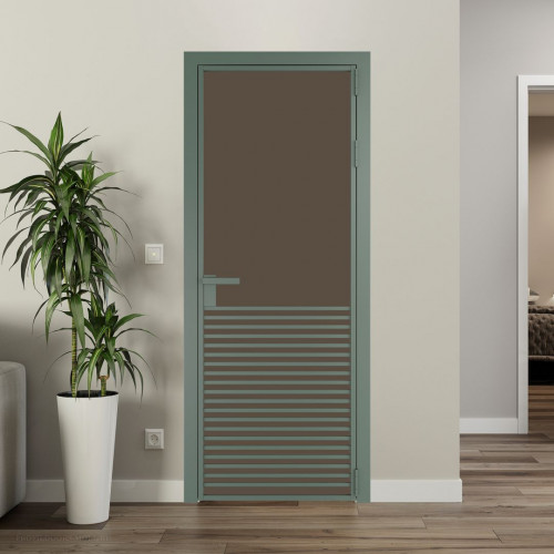Межкомнатная дверь ProfilDoors 16 AG стекло Монохром гляссе триплекс цвет профиля Зеленый воск