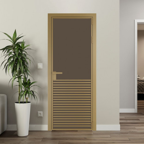 Межкомнатная дверь ProfilDoors 16 AG стекло Монохром гляссе триплекс цвет профиля Золото