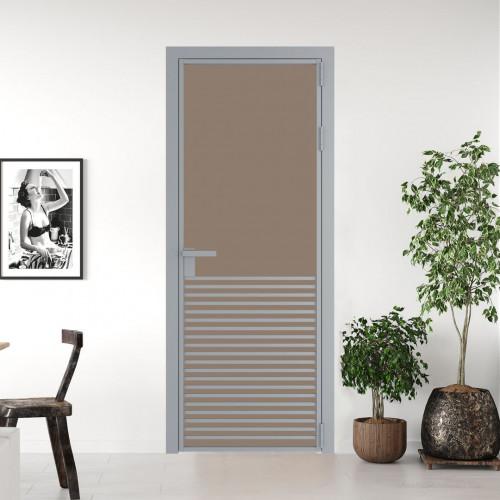 Межкомнатная дверь ProfilDoors 16 AG стекло Монохром капучино триплекс цвет профиля Серебро