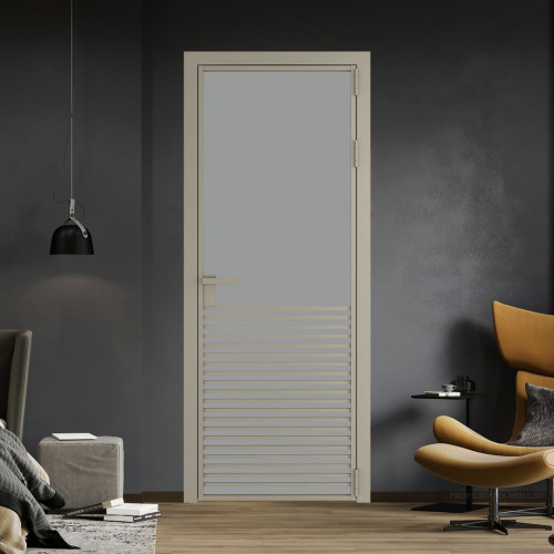 Межкомнатная дверь ProfilDoors 16 AG стекло Монохром серый триплекс цвет профиля Никель матовый