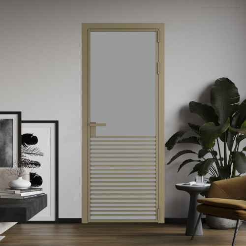 Межкомнатная дверь ProfilDoors 16 AG стекло Монохром серый триплекс цвет профиля Шампань