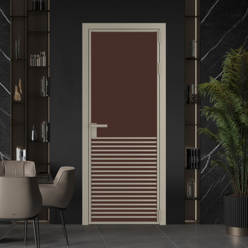 Межкомнатная дверь ProfilDoors 16 AG стекло Монохром шоколад триплекс цвет профиля Никель матовый