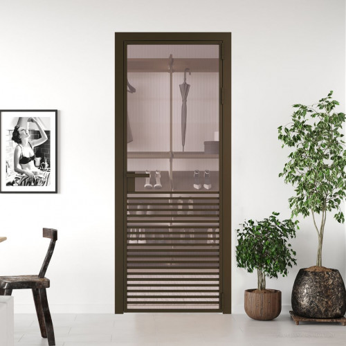 Межкомнатная дверь ProfilDoors 16 AG стекло Мору розовое цвет профиля Деорэ