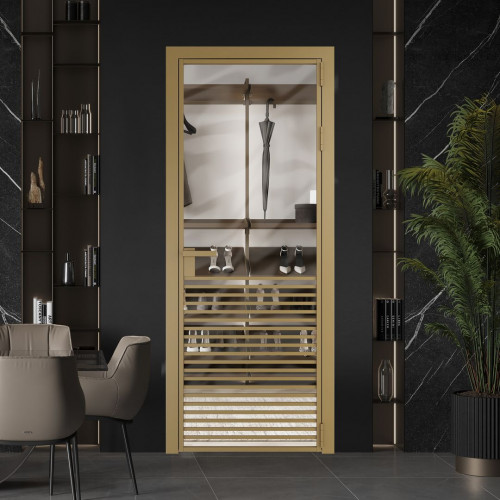 Межкомнатная дверь ProfilDoors 16 AG стекло Прозрачное цвет профиля Золото