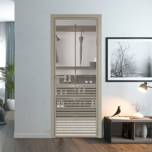 Межкомнатная дверь ProfilDoors 16 AG стекло Рэте цвет профиля Никель матовый