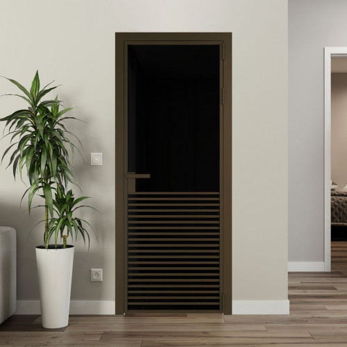 Межкомнатная дверь ProfilDoors 16 AG стекло Триплекс черный цвет профиля Деорэ