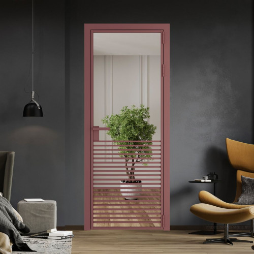 Межкомнатная дверь ProfilDoors 16 AG стекло Зеркало цвет профиля Красный антрацит
