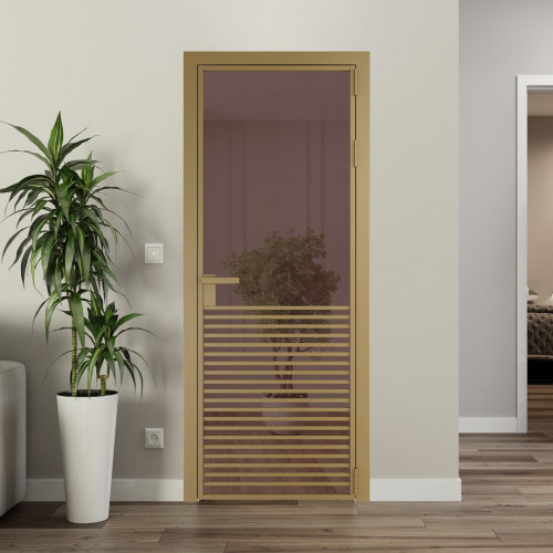 Межкомнатная дверь ProfilDoors 16 AG стекло Золотистая бронза цвет профиля Золото