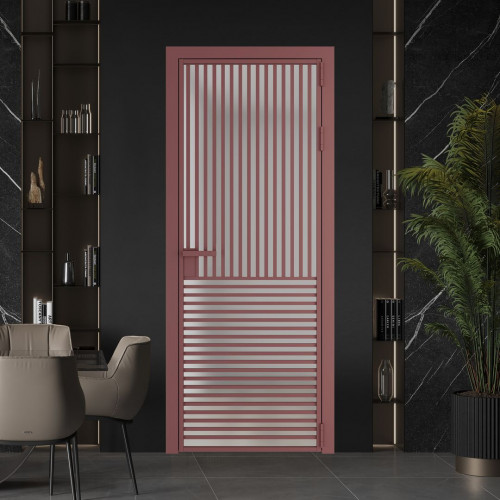 Межкомнатная дверь ProfilDoors 17 AG стекло Матовое цвет профиля Красный антрацит