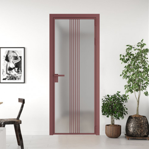 Межкомнатная дверь ProfilDoors 18 AG стекло Матовое цвет профиля Красный антрацит