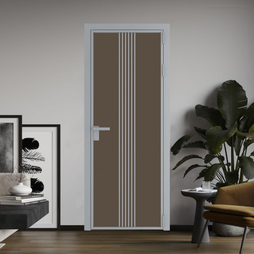 Межкомнатная дверь ProfilDoors 18 AG стекло Монохром гляссе триплекс цвет профиля Серебро