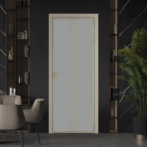 Межкомнатная дверь ProfilDoors 18 AG стекло Монохром серый триплекс цвет профиля Никель матовый