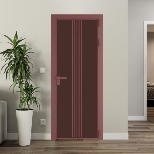 Межкомнатная дверь ProfilDoors 18 AG стекло Монохром шоколад триплекс цвет профиля Красный антрацит