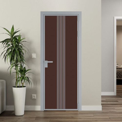 Межкомнатная дверь ProfilDoors 18 AG стекло Монохром шоколад триплекс цвет профиля Серебро