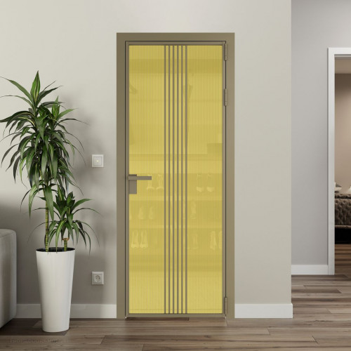 Межкомнатная дверь ProfilDoors 18 AG стекло Мору золото цвет профиля Шампань