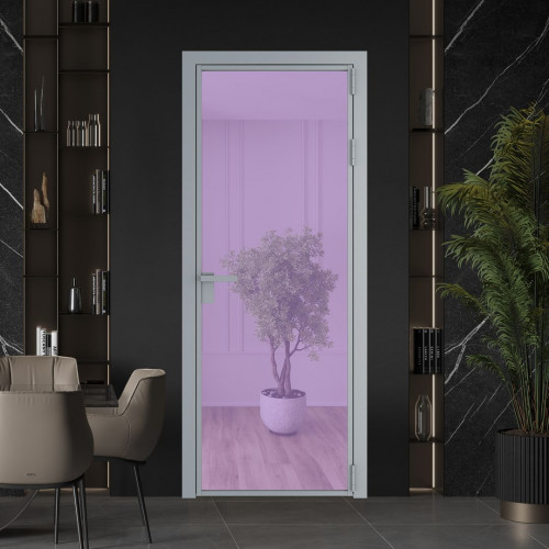 Межкомнатная дверь ProfilDoors 1 AG стекло Фиолетовое шпион цвет профиля Серебро