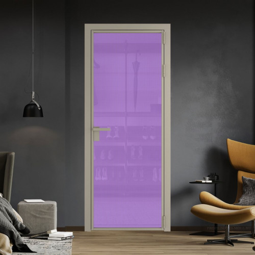 Межкомнатная дверь ProfilDoors 1 AG стекло Кризет фиолетовое цвет профиля Никель матовый