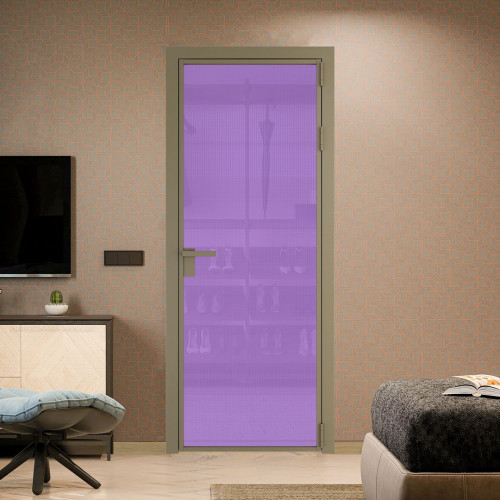 Межкомнатная дверь ProfilDoors 1 AG стекло Кризет фиолетовое цвет профиля Шампань