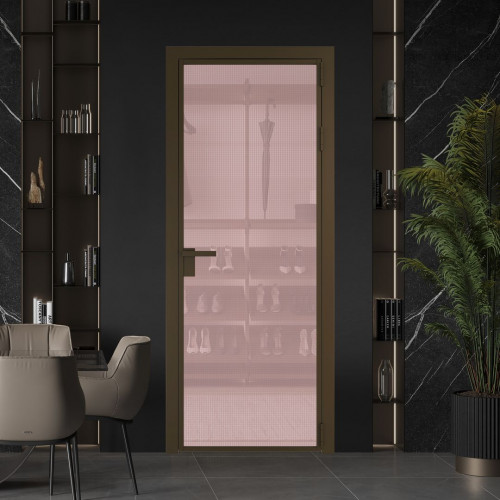 Межкомнатная дверь ProfilDoors 1 AG стекло Кризет розовое цвет профиля Деорэ
