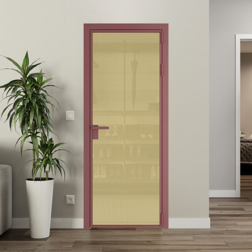 Межкомнатная дверь ProfilDoors 1 AG стекло Кризет золото цвет профиля Красный антрацит