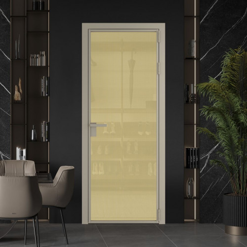 Межкомнатная дверь ProfilDoors 1 AG стекло Кризет золото цвет профиля Никель матовый