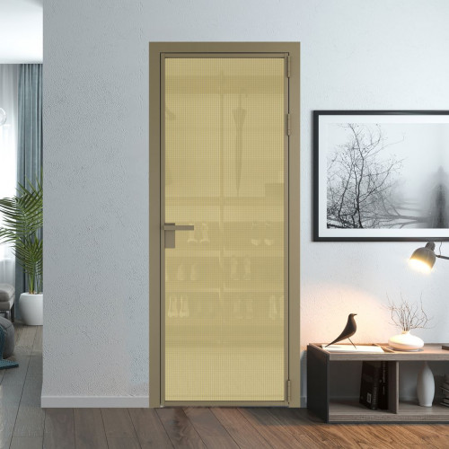 Межкомнатная дверь ProfilDoors 1 AG стекло Кризет золото цвет профиля Шампань