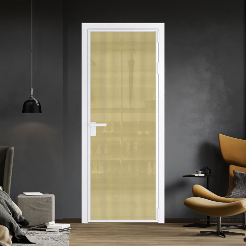 Межкомнатная дверь ProfilDoors 1 AG стекло Кризет золото цвет профиля Вайт