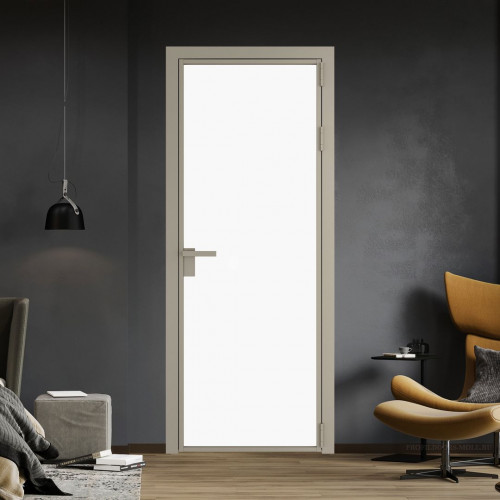Межкомнатная дверь ProfilDoors 1 AG стекло Монохром белый просветленный триплекс цвет профиля Никель матовый