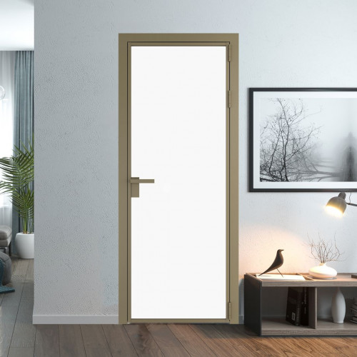 Межкомнатная дверь ProfilDoors 1 AG стекло Монохром белый просветленный триплекс цвет профиля Шампань