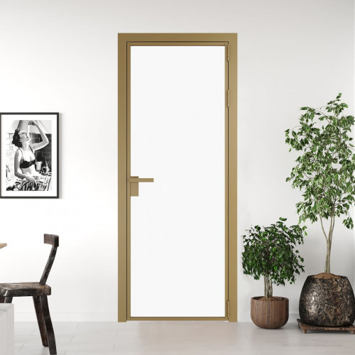 Межкомнатная дверь ProfilDoors 1 AG стекло Монохром белый просветленный триплекс цвет профиля Золото