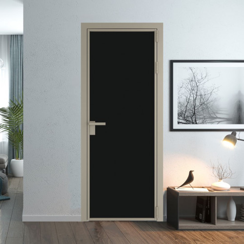 Межкомнатная дверь ProfilDoors 1 AG стекло Монохром черный триплекс цвет профиля Никель матовый