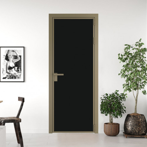 Межкомнатная дверь ProfilDoors 1 AG стекло Монохром черный триплекс цвет профиля Шампань