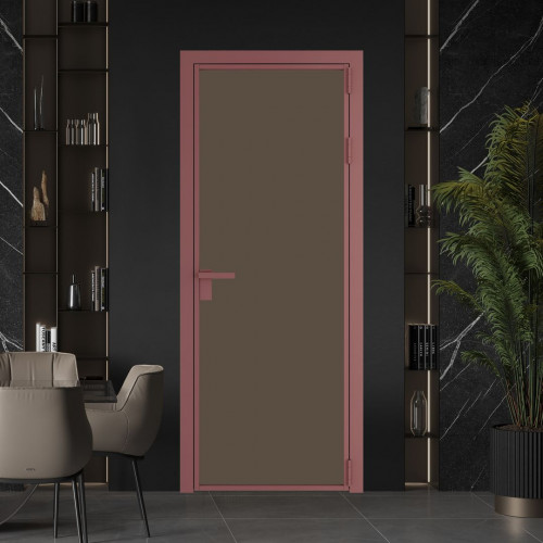Межкомнатная дверь ProfilDoors 1 AG стекло Монохром гляссе триплекс цвет профиля Красный антрацит