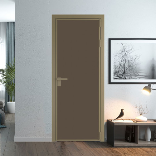 Межкомнатная дверь ProfilDoors 1 AG стекло Монохром гляссе триплекс цвет профиля Шампань