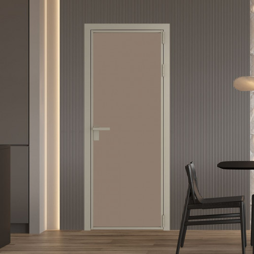 Межкомнатная дверь ProfilDoors 1 AG стекло Монохром капучино триплекс цвет профиля Никель матовый