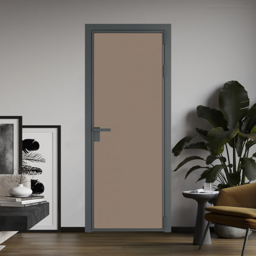 Межкомнатная дверь ProfilDoors 1 AG стекло Монохром капучино триплекс цвет профиля Серая ночь
